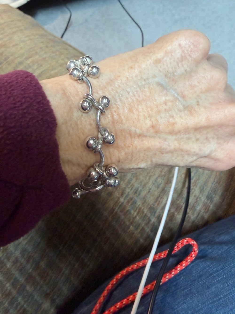 Silpada Silver Beaded Cluster Bracelet 7 “ Very thick and quite heavy